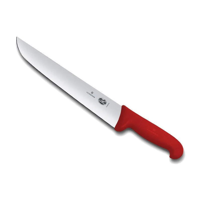 Couteau De Boucher Manche Fibrox Rouge - 28 à 36cm 1 Couteau De Boucher Manche Fibrox Rouge - 28 à 36cm
