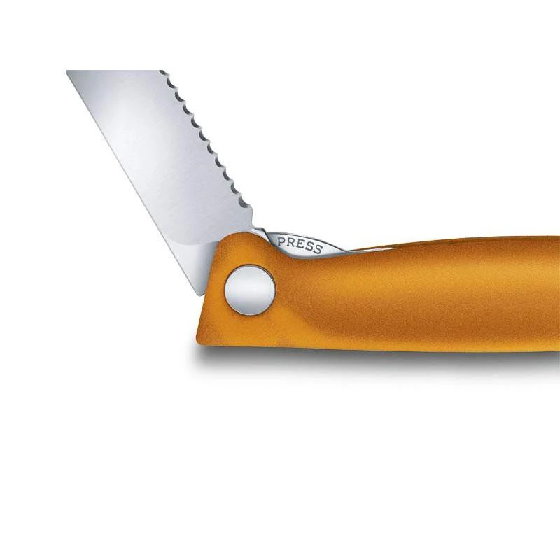 Couteau Office Pliant Victorinox SwissClassic Orange Lame à Dents 4 Couteau Office Pliant Victorinox SwissClassic Orange Lame à Dents – Image 4