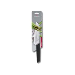 Couteau Santoku Victorinox Swiss Modern Noir Lame Alvéolée 17cm -Polyvalent Couteaux Magasin couteau santoku victorinox swiss modern noir lame alveolee 17cm 2