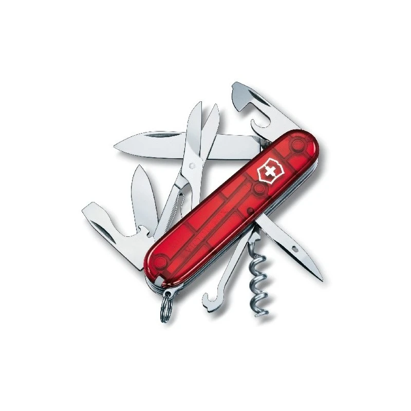 Couteau Suisse CLIMBER Rouge Translucide 1 Couteau Suisse CLIMBER Rouge Translucide