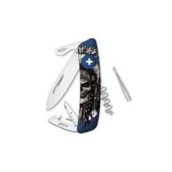 Couteau Suisse Swiza D03 Bleu Indian Skull