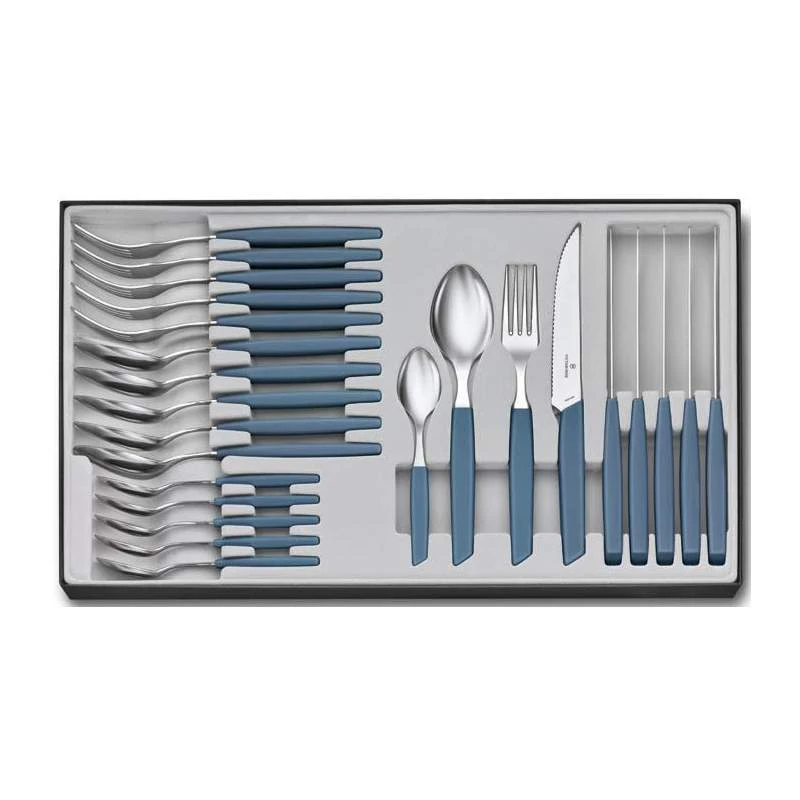Ménagère 24 Pièces Victorinox Swiss Modern Steak Bleuet 1 Ménagère 24 Pièces Victorinox Swiss Modern Steak Bleuet